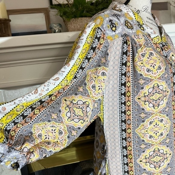 Fig And Flower for Anthropologie Multi Pattern Flowy Top - Picture 6 of 12